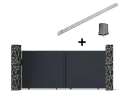 Gemotoriseerde Schuifpoort Van Aluminium Antraciet - L416 X 180 Cm - Nazario-EXPERTLAND Sale