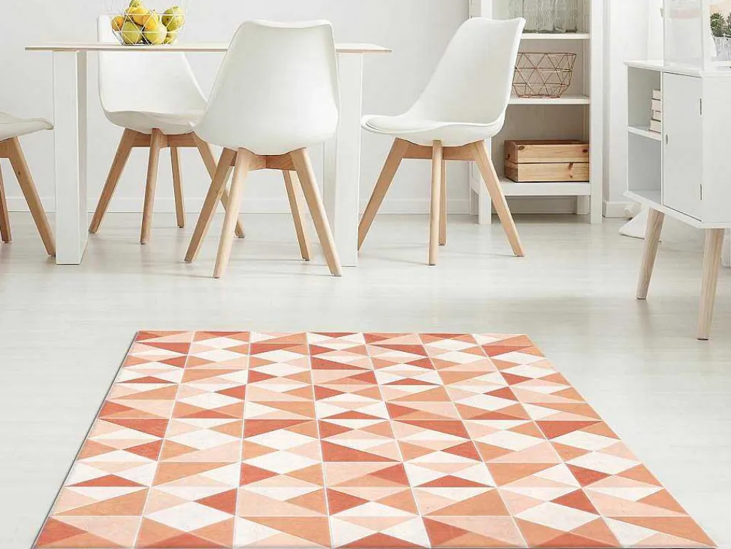 Geometrisch Tapijt Van Vinyl - 120 X 180 Cm - Oranje - Myrala-OZAIA Clearance