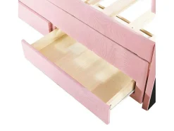 Gestoffeerd Linnen Bed 140X200Cm - Met Onderschuifbed Op Wielen En 3 Lades - Roze-ModernLuxe Clearance