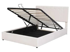 Gestoffeerd Opbergbed - 140X200Cm - Stof Fluweel - Beige-ModernLuxe Sale