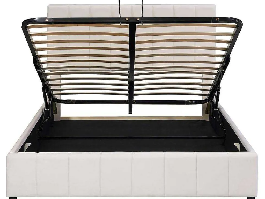 Gestoffeerd Opbergbed - 140X200Cm - Stof Fluweel - Beige-ModernLuxe Sale