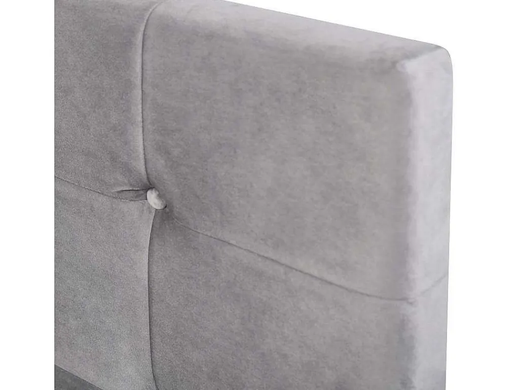 Gestoffeerd Opbergbed - 140X200Cm - Fluwelen Stof - Verstelbaar Hoofdeinde Met Blokpatroon - Grijs-ModernLuxe Online