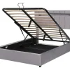 Gestoffeerd Opbergbed 140X200Cm - Fluwelen Stof - Met Led En Bluetooth Speler - Grijs-ModernLuxe Online