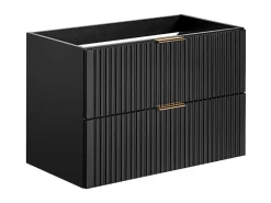 Gestreept Hangend Meubel Onder Wastafel - Zwart - L80 Cm - Zevara-Vente-unique Online