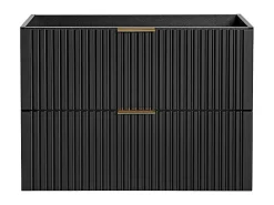Gestreept Hangend Meubel Onder Wastafel - Zwart - L80 Cm - Zevara-Vente-unique Online