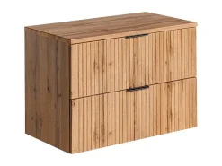 Gestreept Hangend Meubel Onder Wastafel Met Plank - Licht Naturel - L80 Cm - Zevara-Vente-unique