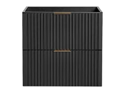 Gestreept Hangend Meubel Onder Wastafel - Zwart - L60 Cm - Zevara-Vente-unique Discount
