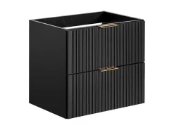 Gestreept Hangend Meubel Onder Wastafel - Zwart - L60 Cm - Zevara-Vente-unique Discount
