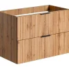 Gestreept Hangend Meubel Onder Wastafel - Licht Naturel - L80 Cm - Zevara-Vente-unique Discount