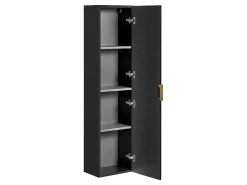 Gestreepte Hangende Badkamerkolom - Zwart - H140 Cm - Zevara-Vente-unique Outlet