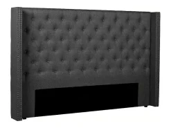 Gewatteerd Hoofdbord Massimo - Stof - 160 Cm - Grijs-Vente-unique Discount