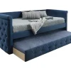 Gewatteerde Slaapbank Louise - 2 X 90 X 190 Cm - Stof Blauw-Vente-unique Best