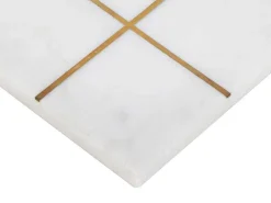 Gezelschapsspel - Boter-Kaas-En-Eieren - Marmer En Messing En Wit - L20,5 X H2,5 X D20,5 Cm - Tactoe-Vente-unique New