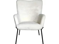 Glasgow Fauteuil Boucle Wit.-Vente-unique Discount