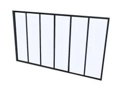 Glazen Binnenraam Bayview Van Aluminium Met Zwarte Poedercoating - 180 X 105 Cm-Vente-unique Best