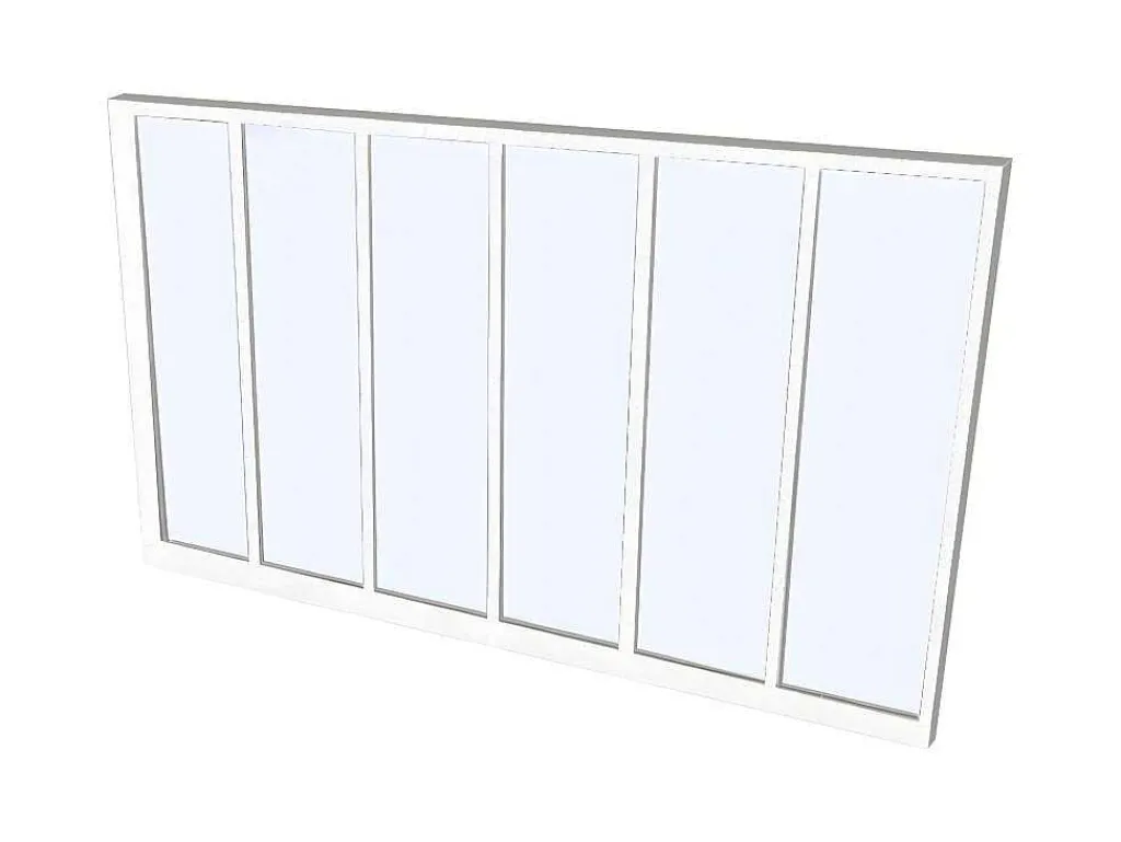Glazen Binnenraam Bayview In Aluminium Met Witte Poedercoating - 180X105 Cm-Vente-unique Sale
