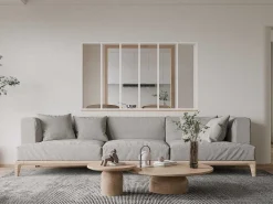 Glazen Binnenraam Bayview In Aluminium Met Witte Poedercoating - 180X105 Cm-Vente-unique Sale