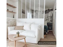 Glazen Binnenraam Bayview In Aluminium Met Witte Poedercoating - 180X105 Cm-Vente-unique Sale