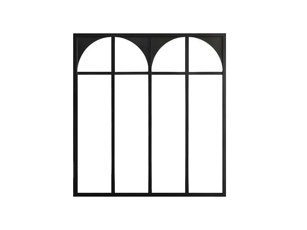 Glazen Binnenraam In Aluminium Met Poedercoating - 120 X 130 Cm - Zwart - Arcadea-Vente-unique Outlet
