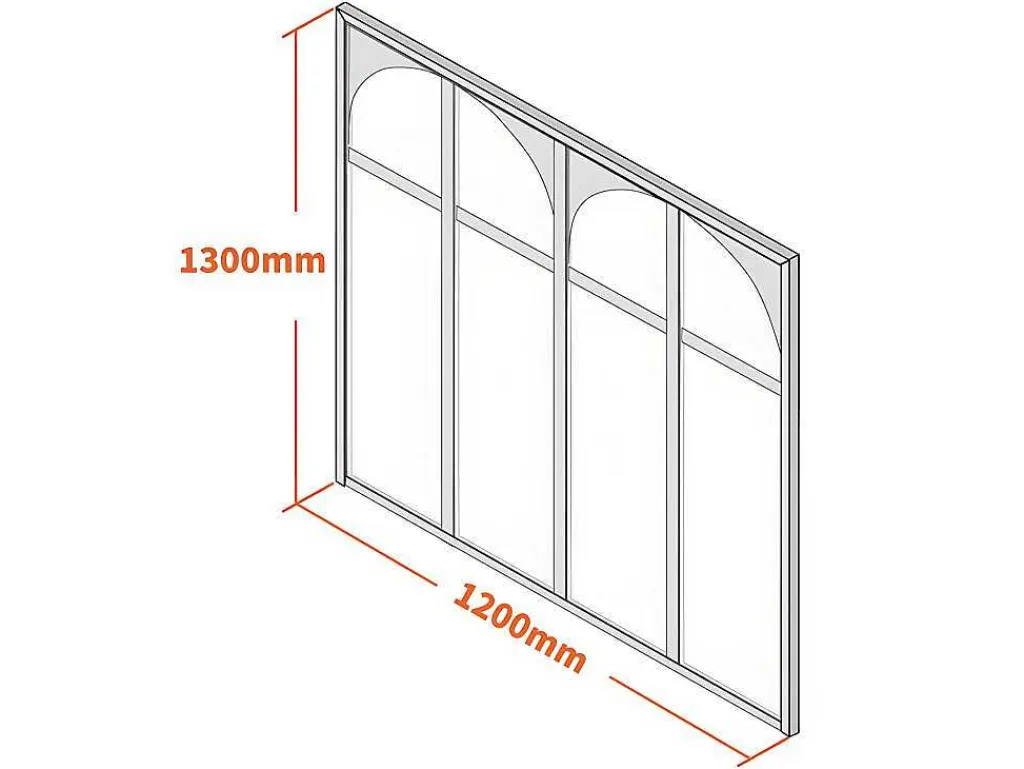 Glazen Binnenraam In Aluminium Met Poedercoating - 120 X 130 Cm - Zwart - Arcadea-Vente-unique Outlet