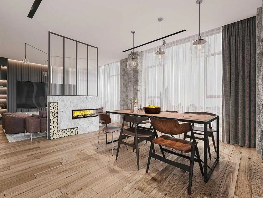 Glazen Binnenraam In Aluminium Met Poedercoating En Getextureerd Gehard Glas - 120 X 130 Cm - Zwart - Vietra-Vente-unique Outlet