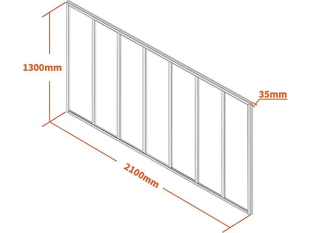 Glazen Binnenraam In Aluminium Met Poedercoating - 210 X 130 Cm - Zwart - Bayview-Vente-unique Hot