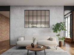 Glazen Binnenraam In Orangeriestijl Van Gepoederlakt Aluminium 180 X 130 Cm Zwart Oransa-Vente-unique New