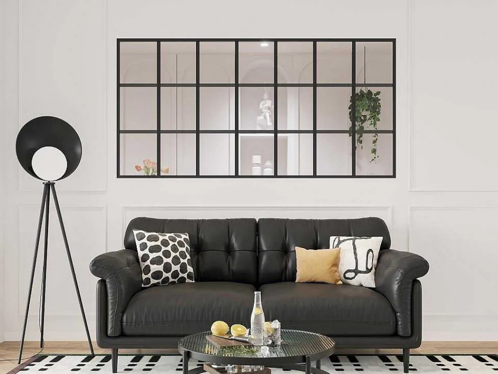 Glazen Binnenraam In Orangeriestijl Van Gepoederlakt Aluminium 210 X 105 Cm Zwart Oransa-Vente-unique Discount