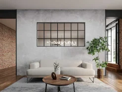 Glazen Binnenraam In Orangeriestijl Van Gepoederlakt Aluminium 210 X 105 Cm Zwart Oransa-Vente-unique Discount