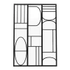 Glazen Binnenraam Van Gepoederlakt Aluminium In Art-Decostijl 90 X 130 Cm Zwart Coubarta-Vente-unique New