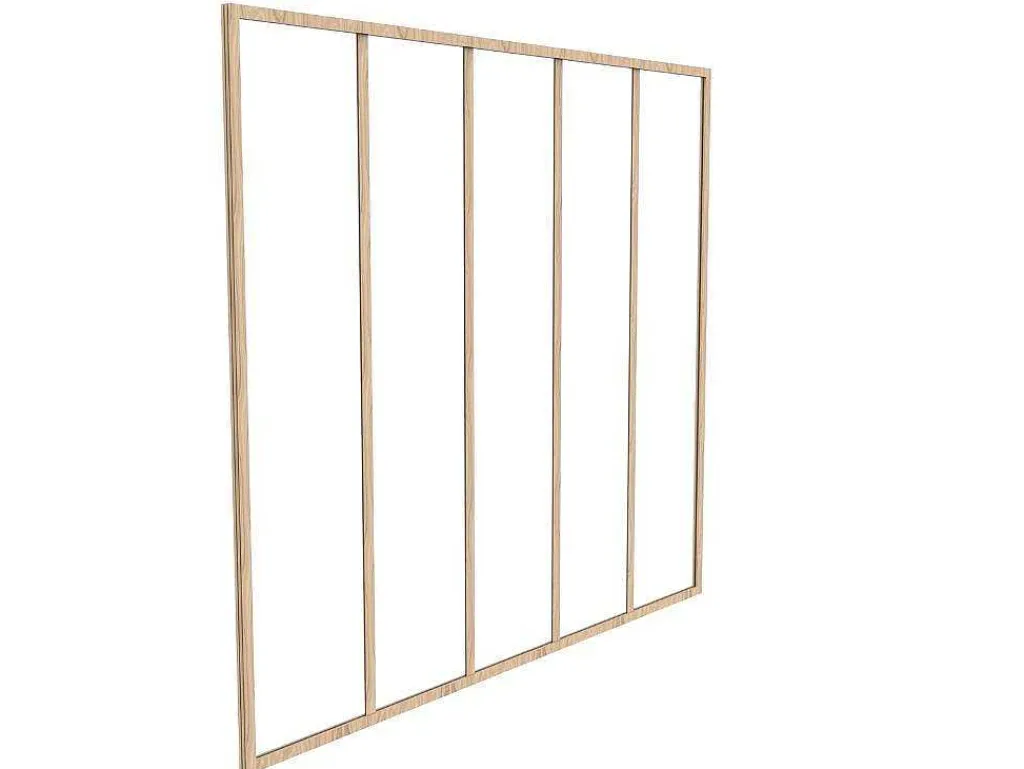 Glazen Binnenraam Van Gepoederlakt Aluminium 180 X 130 Cm Lichte Houtkleur Bayview-Vente-unique Outlet