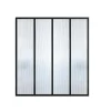 Glazen Designbinnenraam Van Gepoederlakt Aluminium En Gehard Textuurglas 120 X 105 Cm Zwart Vietra-Vente-unique Clearance