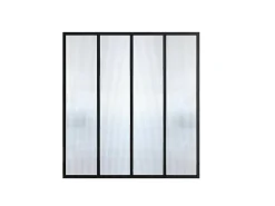 Glazen Designbinnenraam Van Gepoederlakt Aluminium En Gehard Textuurglas 120 X 105 Cm Zwart Vietra-Vente-unique Clearance