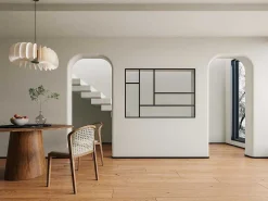 Glazen Designbinnenraam Van Gepoederlakt Aluminium 150 X 105 Cm Zwart Artena-Vente-unique Hot