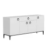 Gloria Multifunctioneel Kabinet, Wit, Zwart, 160X42X75 Cm,-EPIKASA Clearance