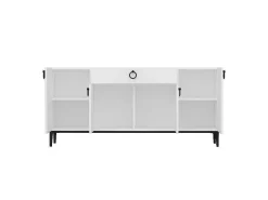 Gloria Multifunctioneel Kabinet, Wit, Zwart, 160X42X75 Cm,-EPIKASA Clearance