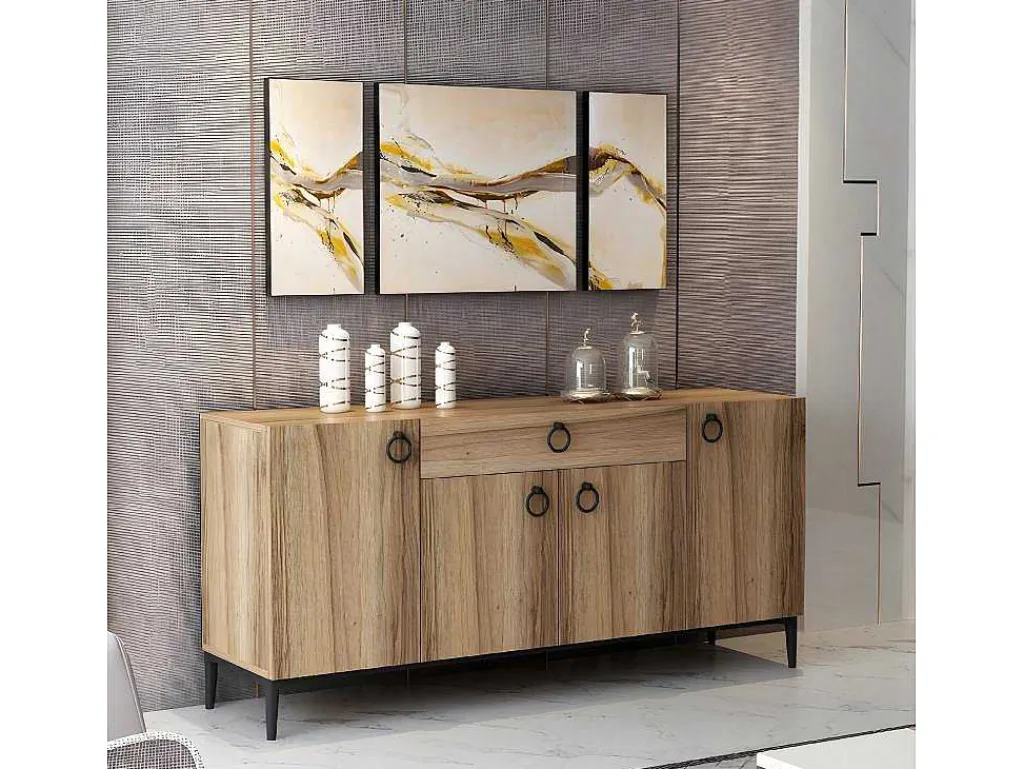 Gloria Multifunctioneel Kabinet, Walnoot, 160X42X75 Cm,-EPIKASA