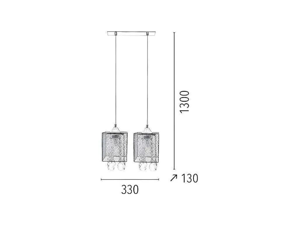 Gracja Hanglamp, Chroom, 33X13X130 Cm,-EPIKASA