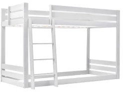 Grenen Stapelbed Met Plank En Glijbaan + Lattenbodem - 90X200Cm - Wit-ModernLuxe Sale
