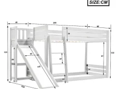 Grenen Stapelbed Met Plank En Glijbaan + Lattenbodem - 90X200Cm - Wit-ModernLuxe Sale