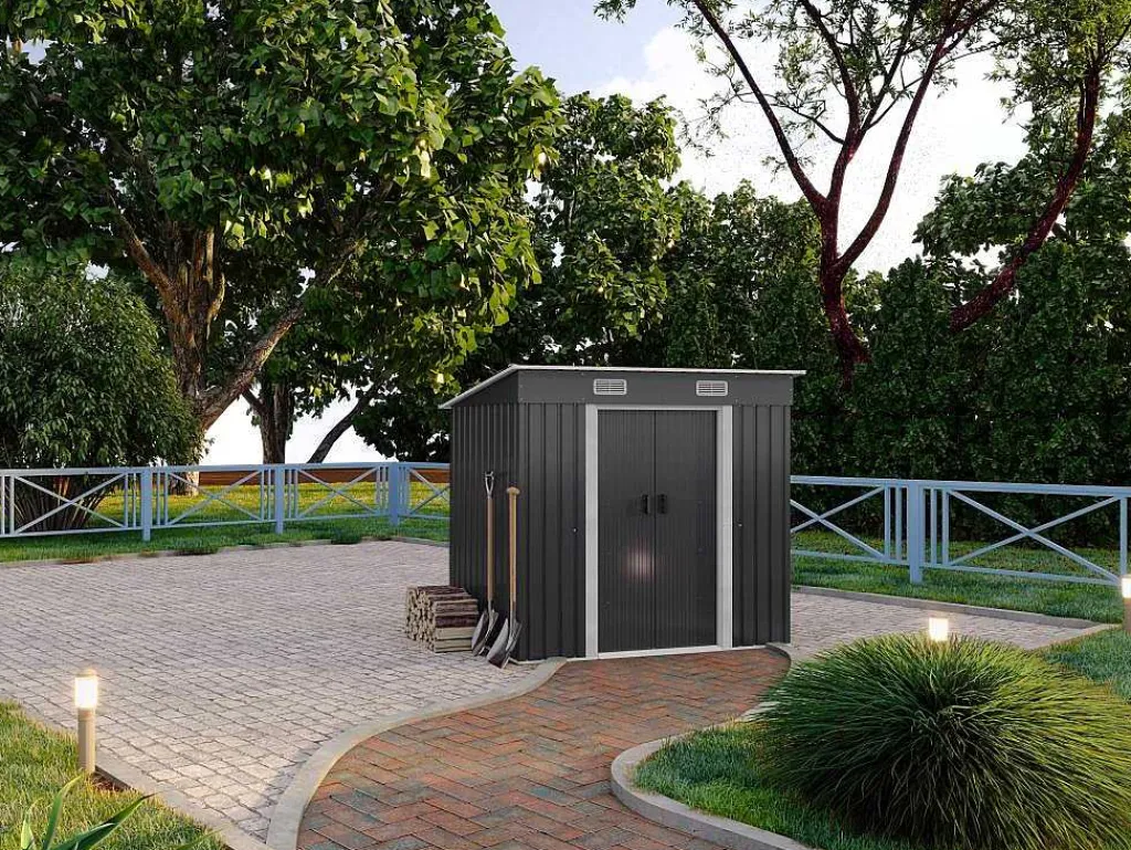 Grijs Metalen Tuinhuisje Van Gegalvaniseerd Staal 2,3 M - Manso-EXPERTLAND Discount