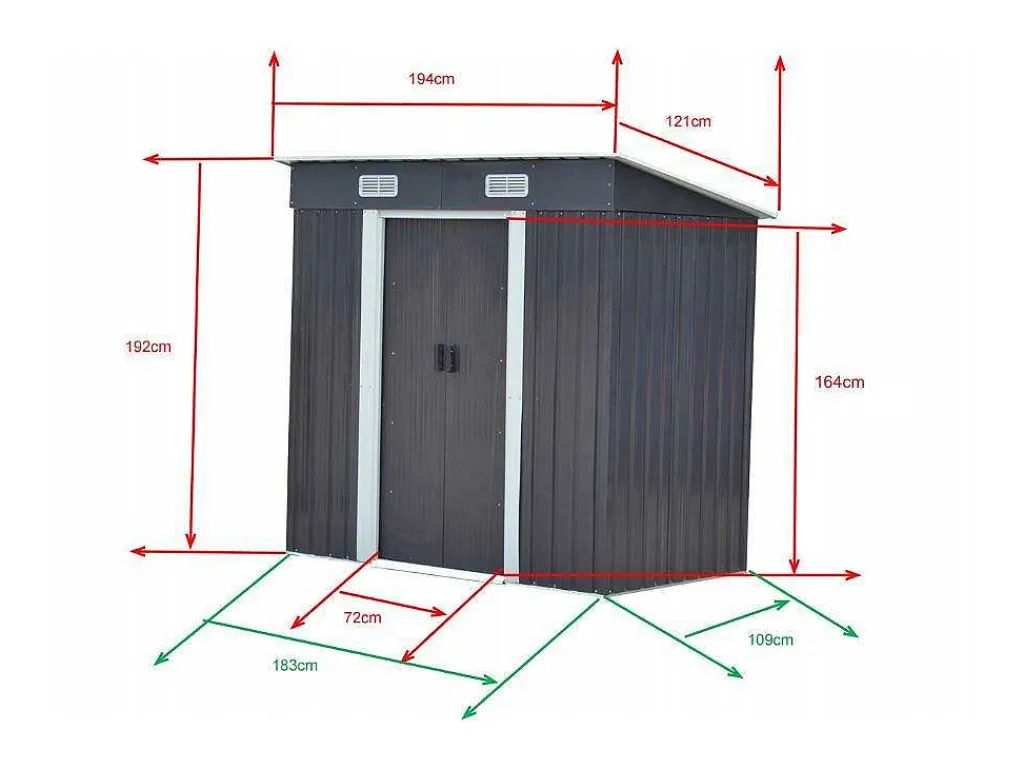 Grijs Metalen Tuinhuisje Van Gegalvaniseerd Staal 2,3 M - Manso-EXPERTLAND Discount