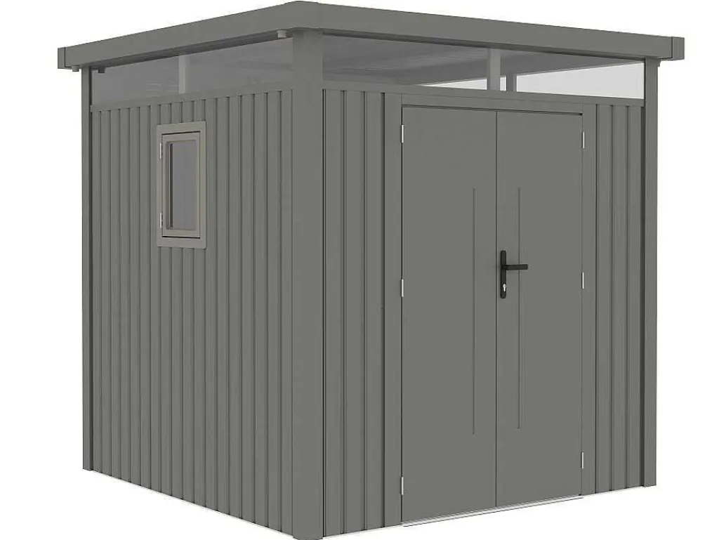 Grijs Metalen Tuinhuisje Van Gegalvaniseerd Staal 4,4 M - Rivola-EXPERTLAND Best