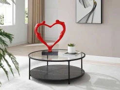 Groot Hartvormig Standbeeld Van Hars B49 X H55 Cm Rood Lovina-OZAIA Sale