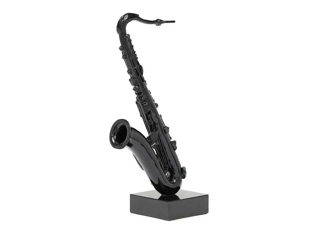 Groot Saxofoonstandbeeld Van Hars L29 X B16 X H62 Cm Zwart Musania-OZAIA Hot