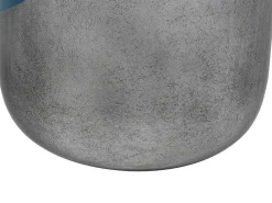 Grote Geemailleerde Metalen Vaas - D. 30 X H. 82 Cm - Zwart Met Bladzilver - Perlin-OZAIA Clearance