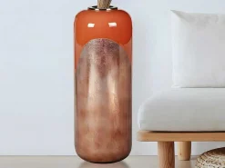 Grote Geemailleerde Metalen Vaas - D. 30 X H. 82 Cm - Terracotta En Koperblad - Perlin-OZAIA Outlet
