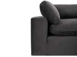 Grote Hoekbank Met Hoek Links Van Antracietgrijs Velours Amaury-Vente-unique New