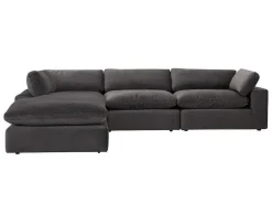 Grote Hoekbank Met Hoek Links Van Antracietgrijs Velours Amaury-Vente-unique New