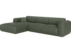 Grote Hoekbank Met Hoek Links Van Groene Gechineerde Stof Pogni Van Maison Cephy-Maison Céphy Outlet